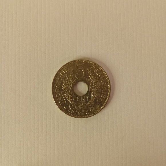 French Indo-China 1938 5 CENT COIN - Picture 5 of 6